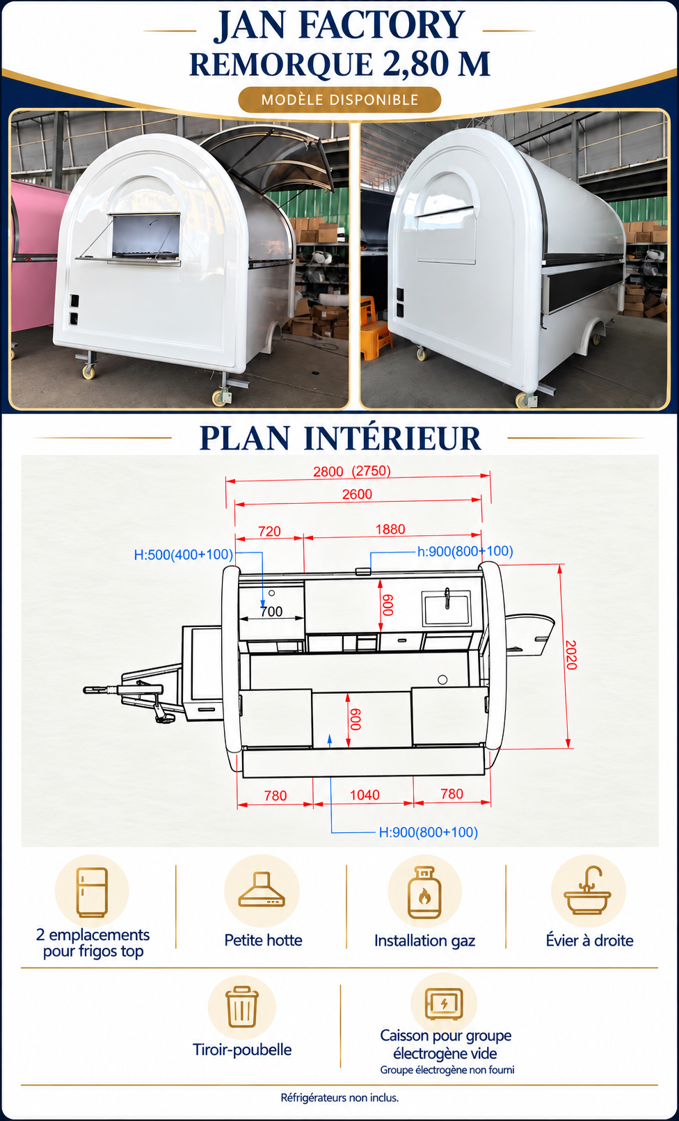 Remorque L-280 Blanche en fin de fabrication