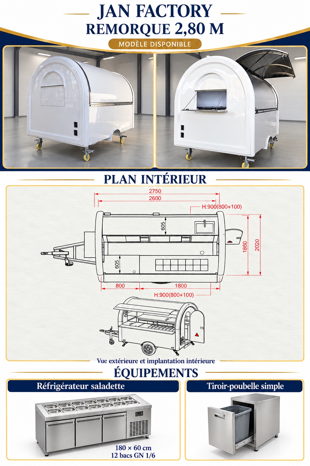 Remorque L-280 Blanche en fin de fabrication