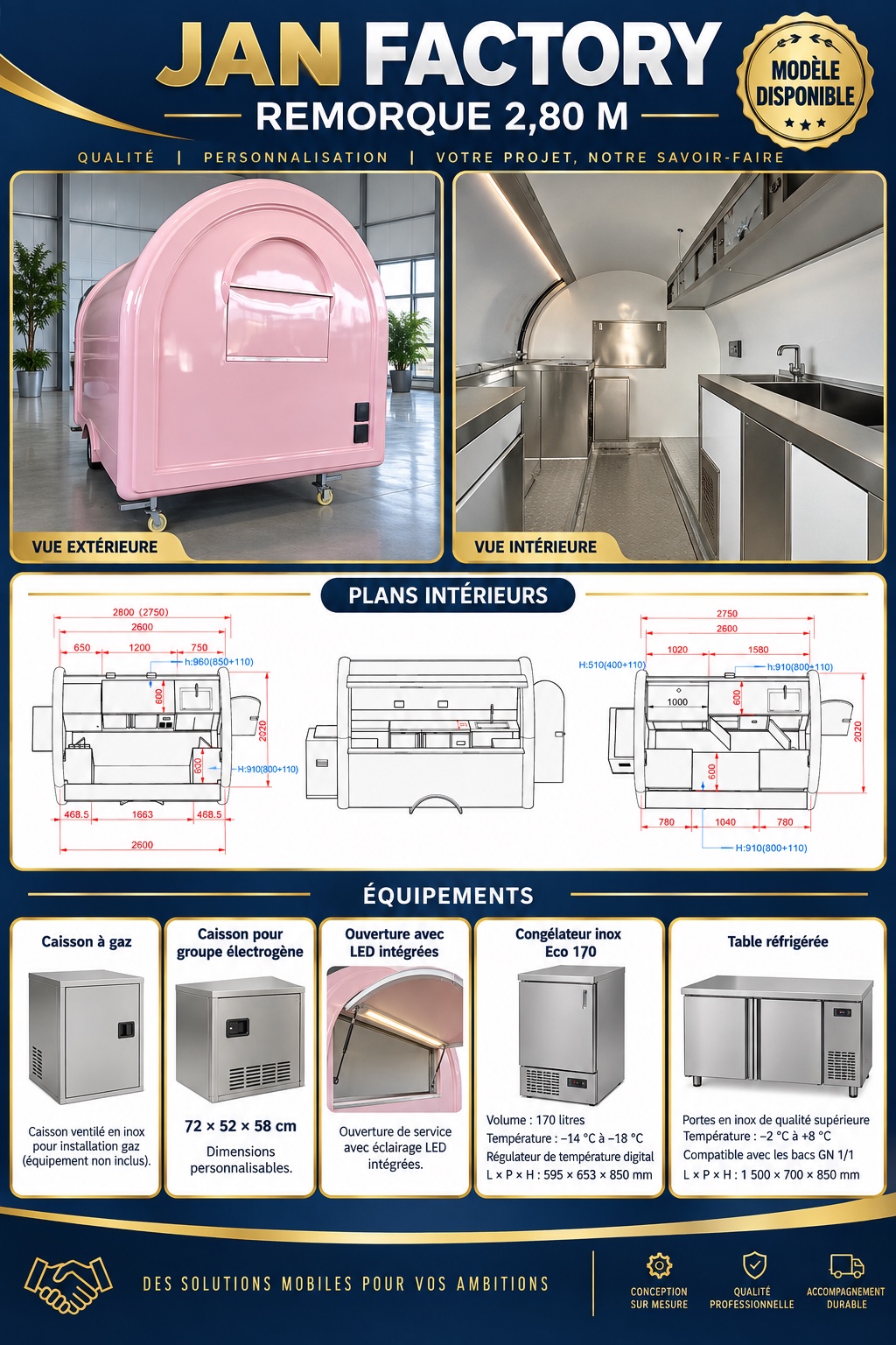 Remorque L-280 Rose en fin de fabrication